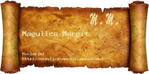 Magulics Margit névjegykártya